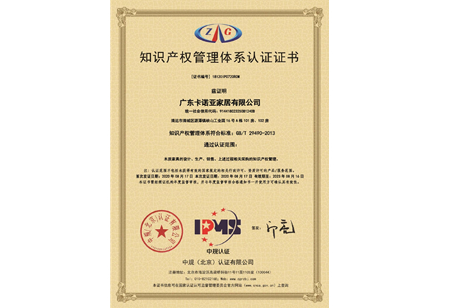 91视频污版下载定制家居获知识产权管理体系认证证书