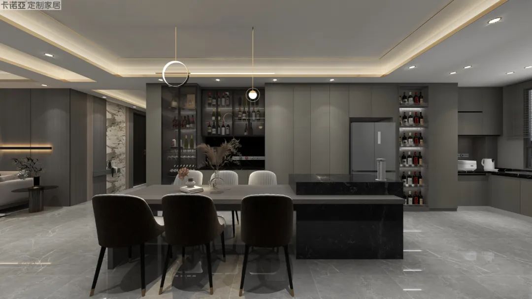 半开放格主打轻量化，可以放置一些展示性高的美酒或装饰品等